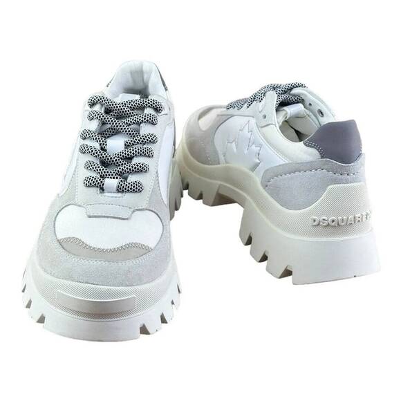 DSQUARED2 Women size 6.5-7 37 Santa Monica white Leather Casual Sneakers
